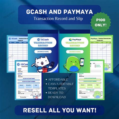 GCash and PayMaya Transaction Record and Slip .